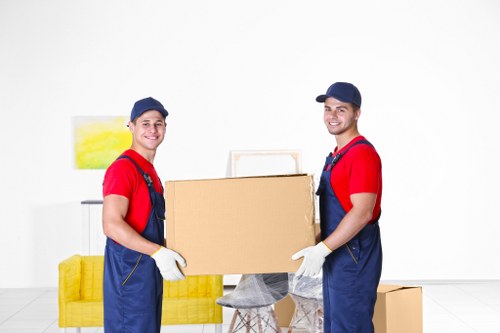 Furniture and boxes prepared for a Manor House house move