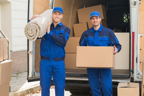 Manual handling practice with secure loading in a van